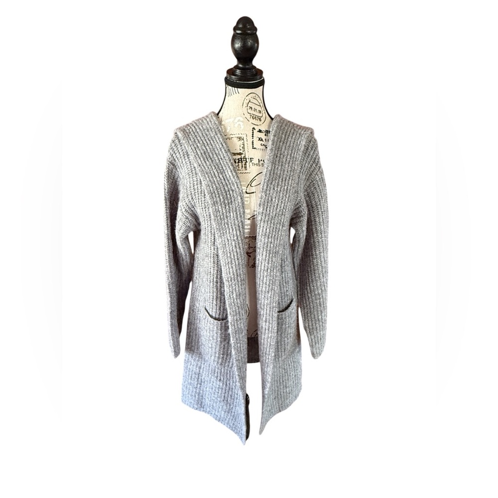 Wool-Blend Hooded Duster, Women’s Small